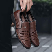 Summer Men's Genuine Leather Slip-On