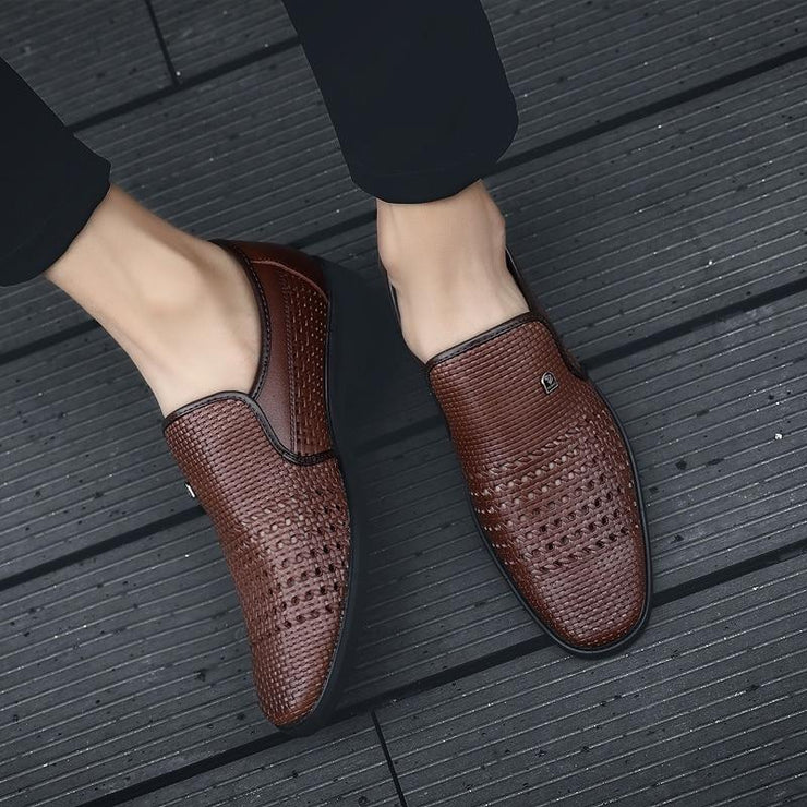 Summer Men's Genuine Leather Slip-On